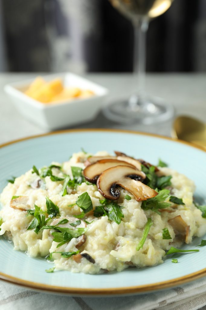 Mushroom risotto, a classic Italian risotto - Commercial Mushroom